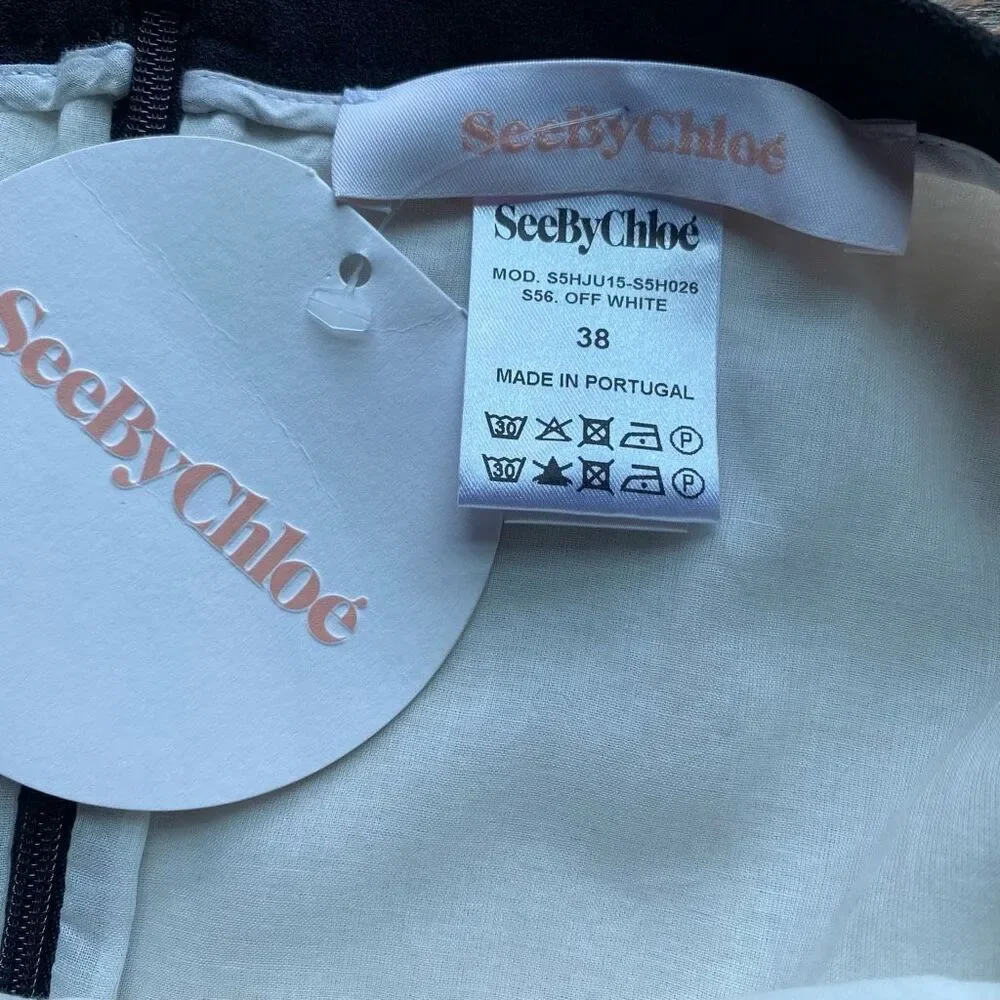 NWT See by Chloe White short skirt size 8